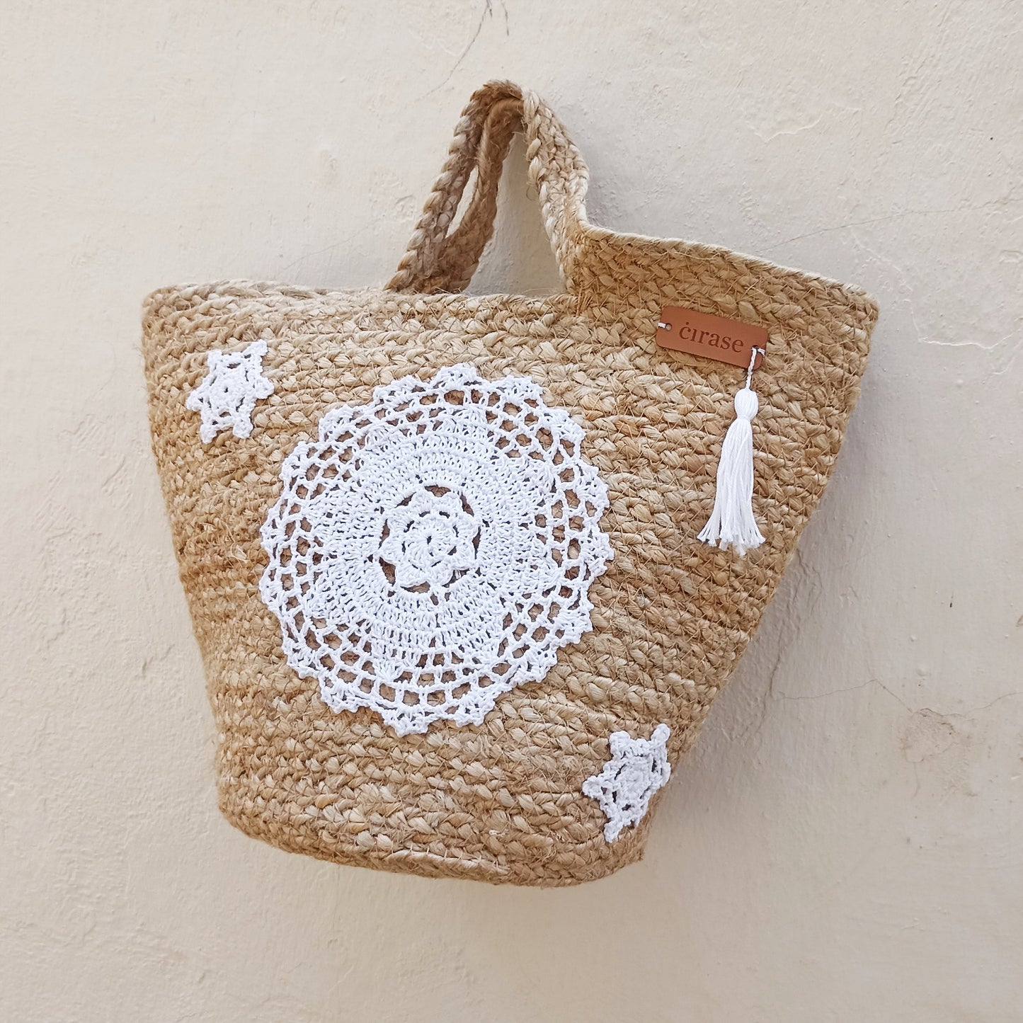 Borsa Paglia con UN CENTRINO GRANDE e DUE PICCOLI
