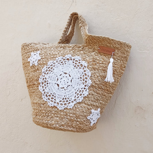 Borsa Paglia con UN CENTRINO GRANDE e DUE PICCOLI