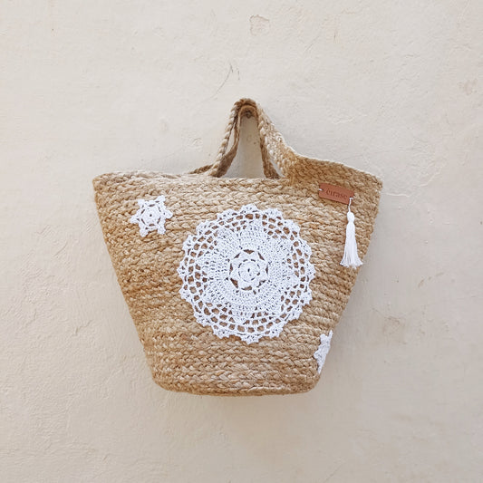 Borsa Paglia con UN CENTRINO GRANDE e DUE PICCOLI