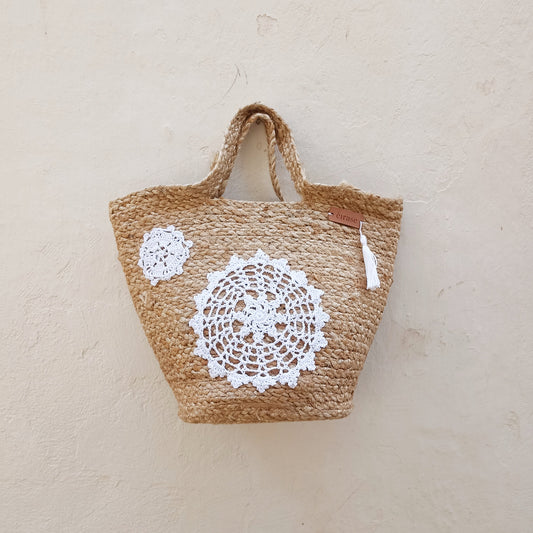 Borsa Paglia con UN CENTRINO GRANDE e UNO PICCOLO