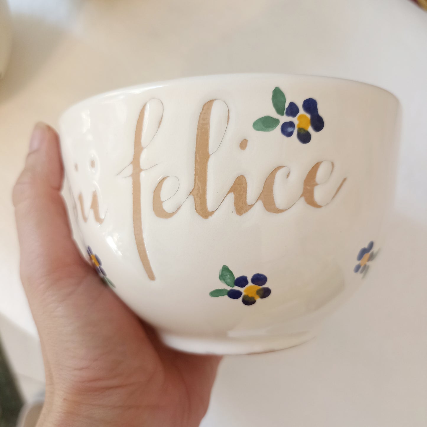 Tazza SII FELICE fiori BLU