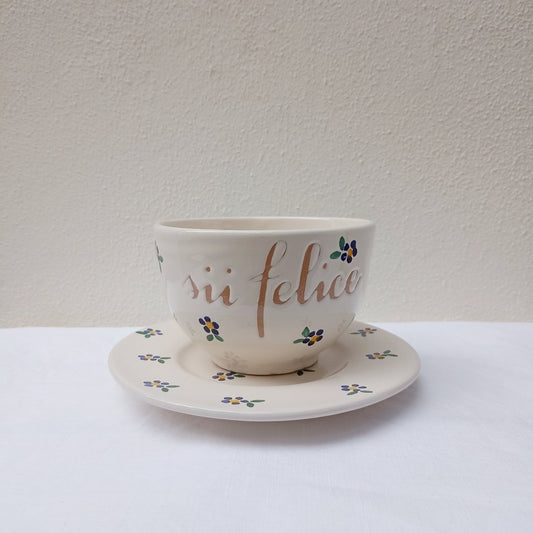 Tazza SII FELICE fiori BLU