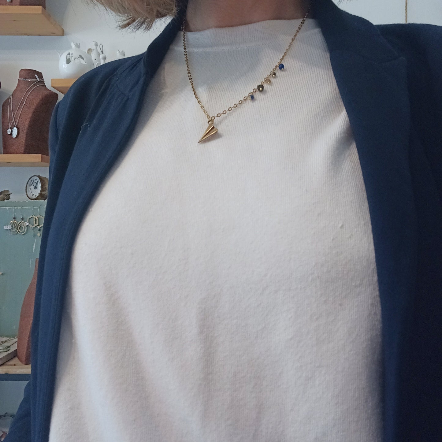 Collana AEREO ORIGAMI PICCOLO con pietre dure