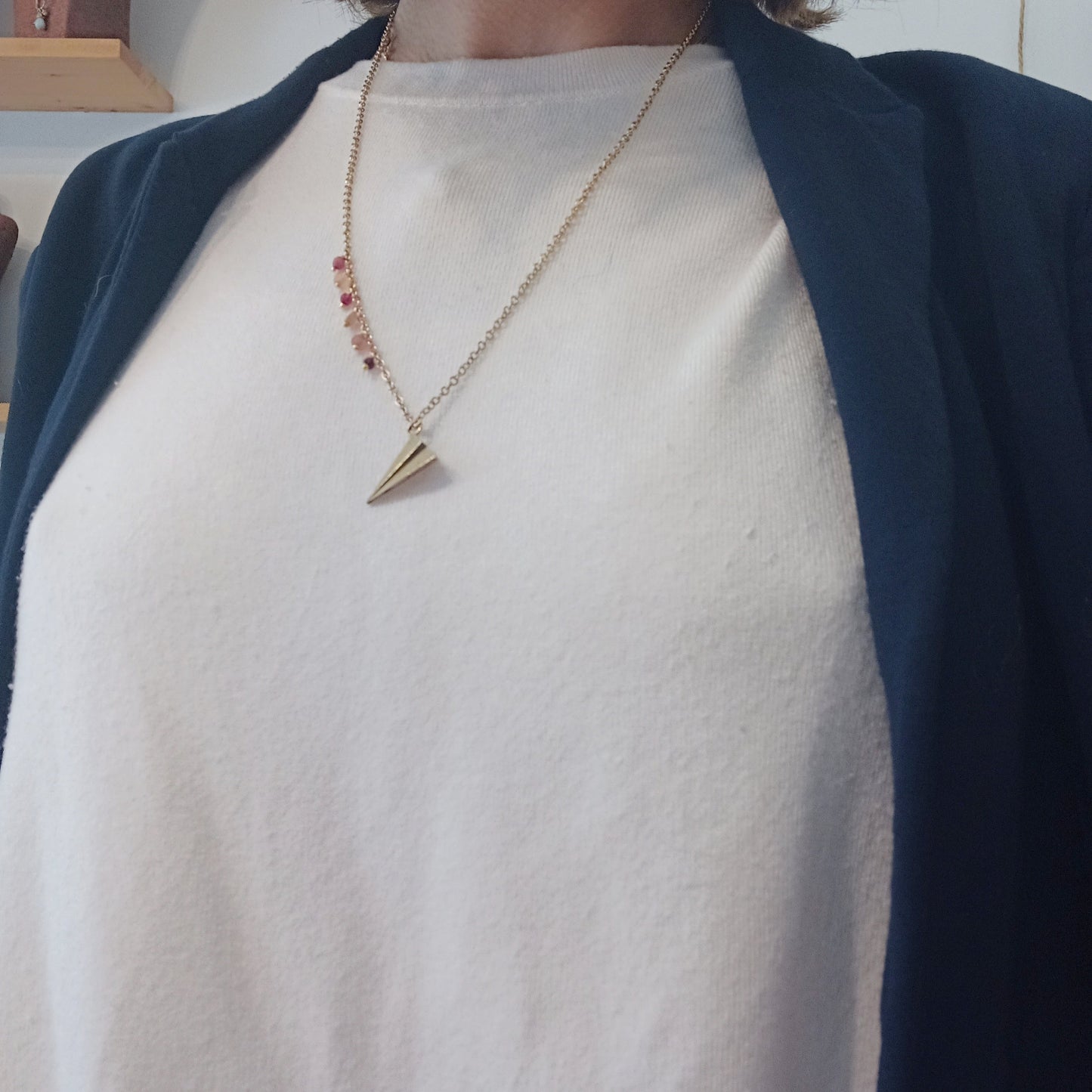 Collana AEREO ORIGAMI MEDIO con pietre dure