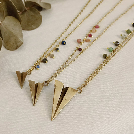 Collana AEREO ORIGAMI PICCOLO con pietre dure
