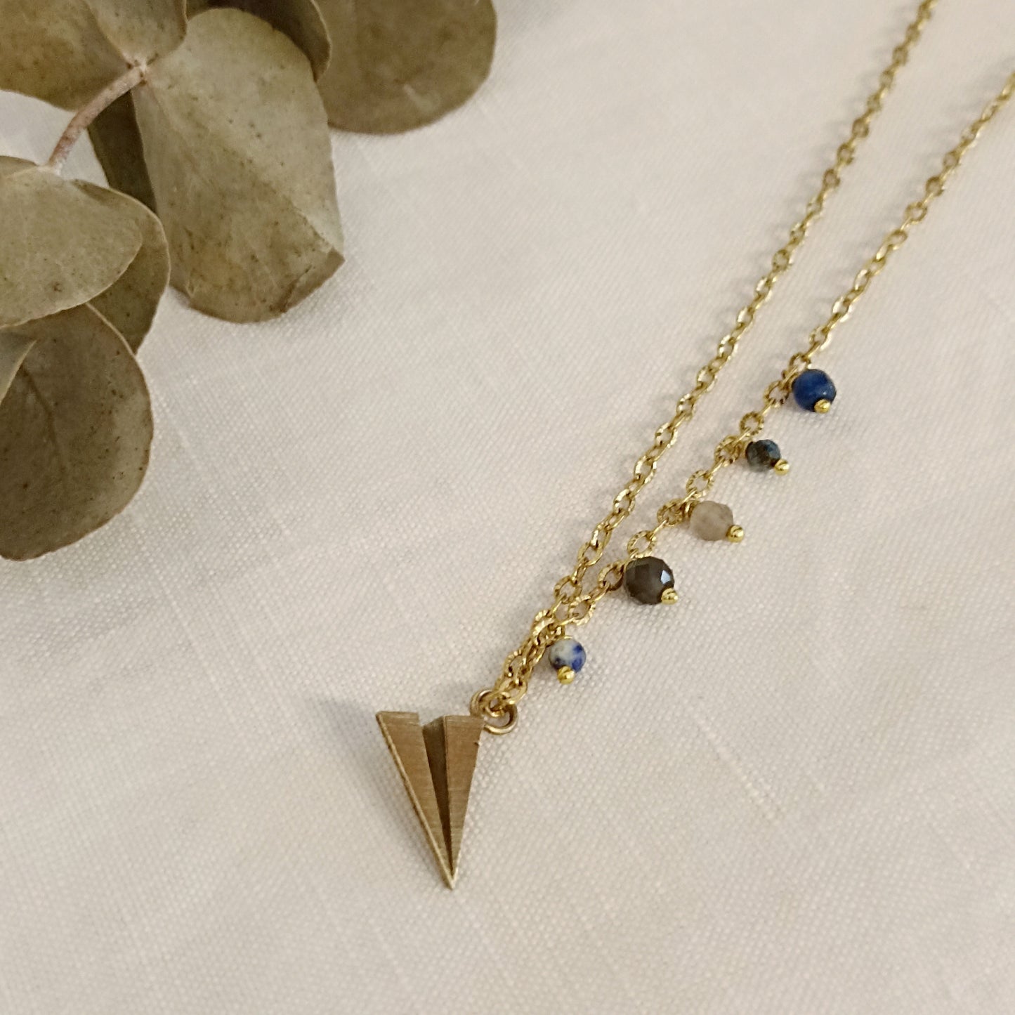Collana AEREO ORIGAMI PICCOLO con pietre dure