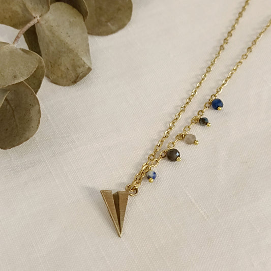 Collana AEREO ORIGAMI PICCOLO con pietre dure
