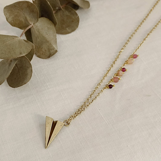 Collana AEREO ORIGAMI MEDIO con pietre dure