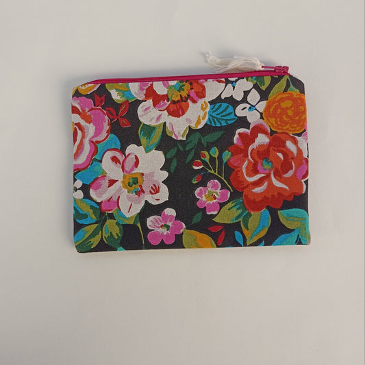 ASTUCCINO GRANDI FIORI su Fondo NERO retro CICLAMINO