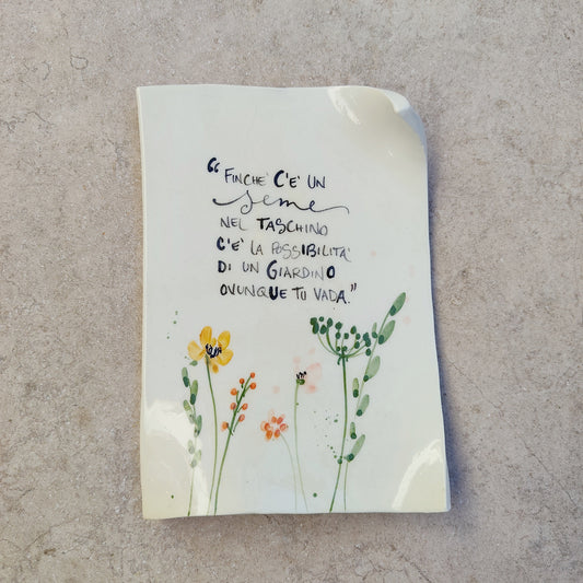 PAGINA PROMEMORIA FINCHE' C'E' UN SEME... CON PICCOLI FIORI