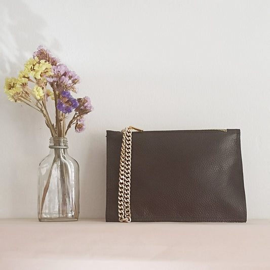 Pochette Pocket  in pelle Testa di Moro
