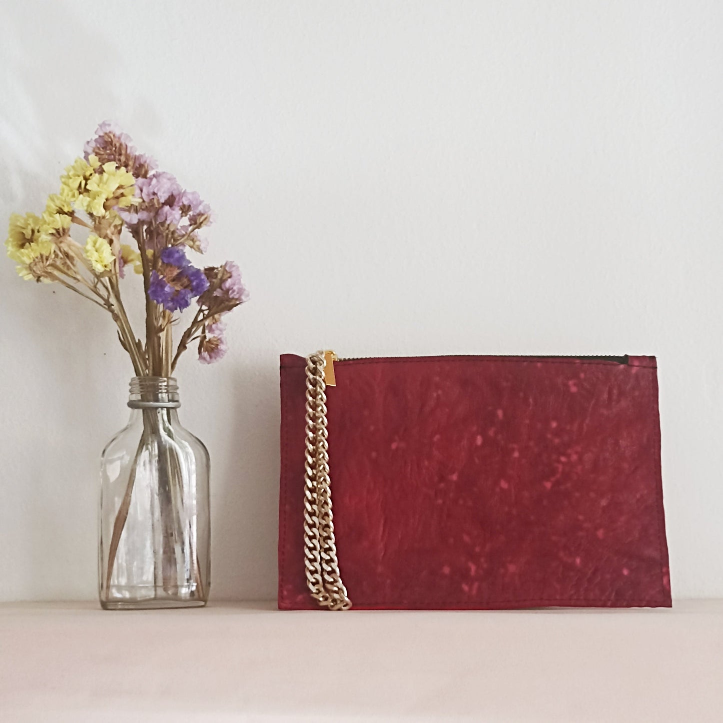 Pochette Pocket  in pelle Rosso Effetto Vintage