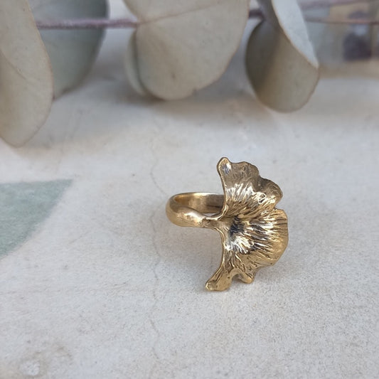 Anello GINKGO in bronzo