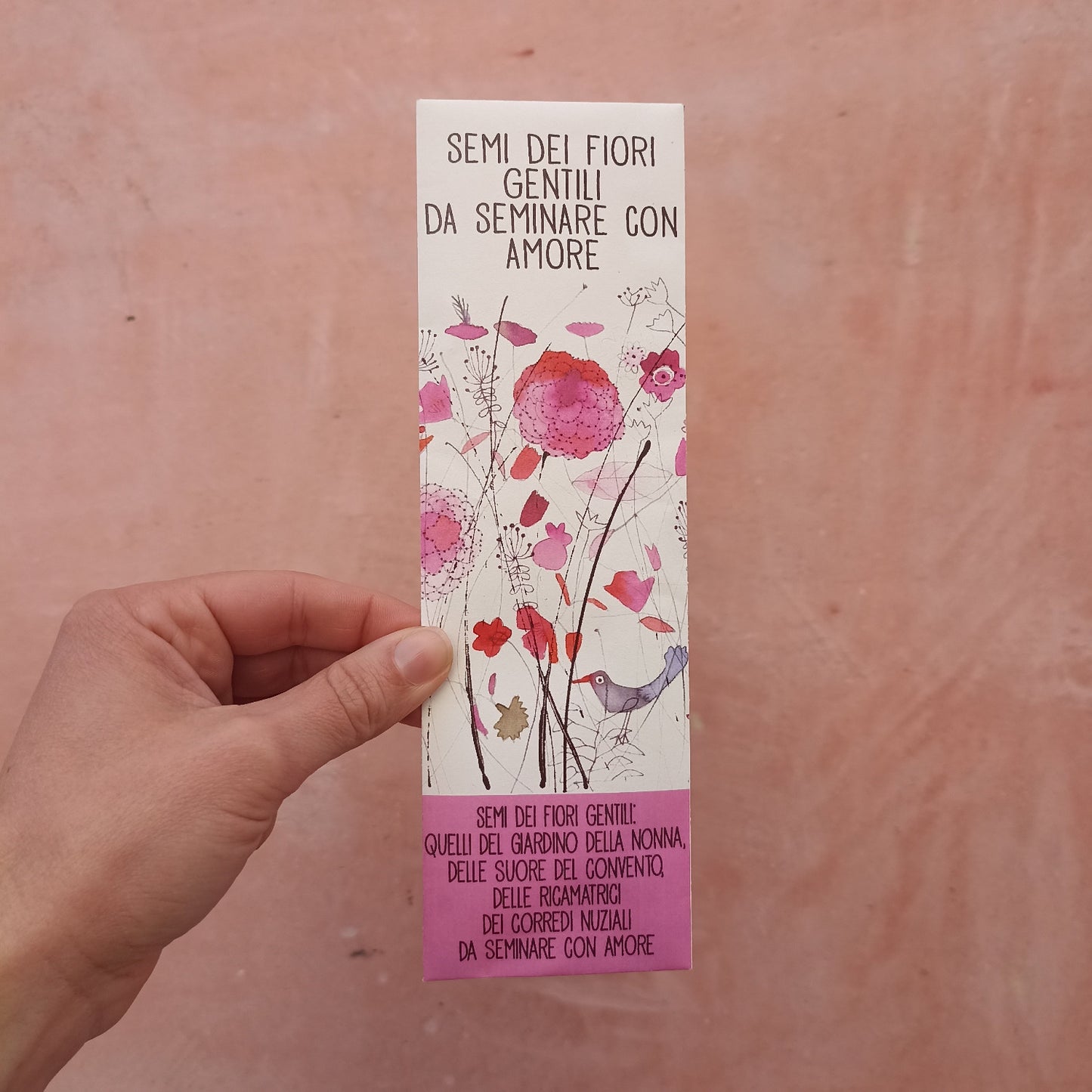 SEMI DEI FIORI GENTILI DA SEMINARE CON AMORE rosa