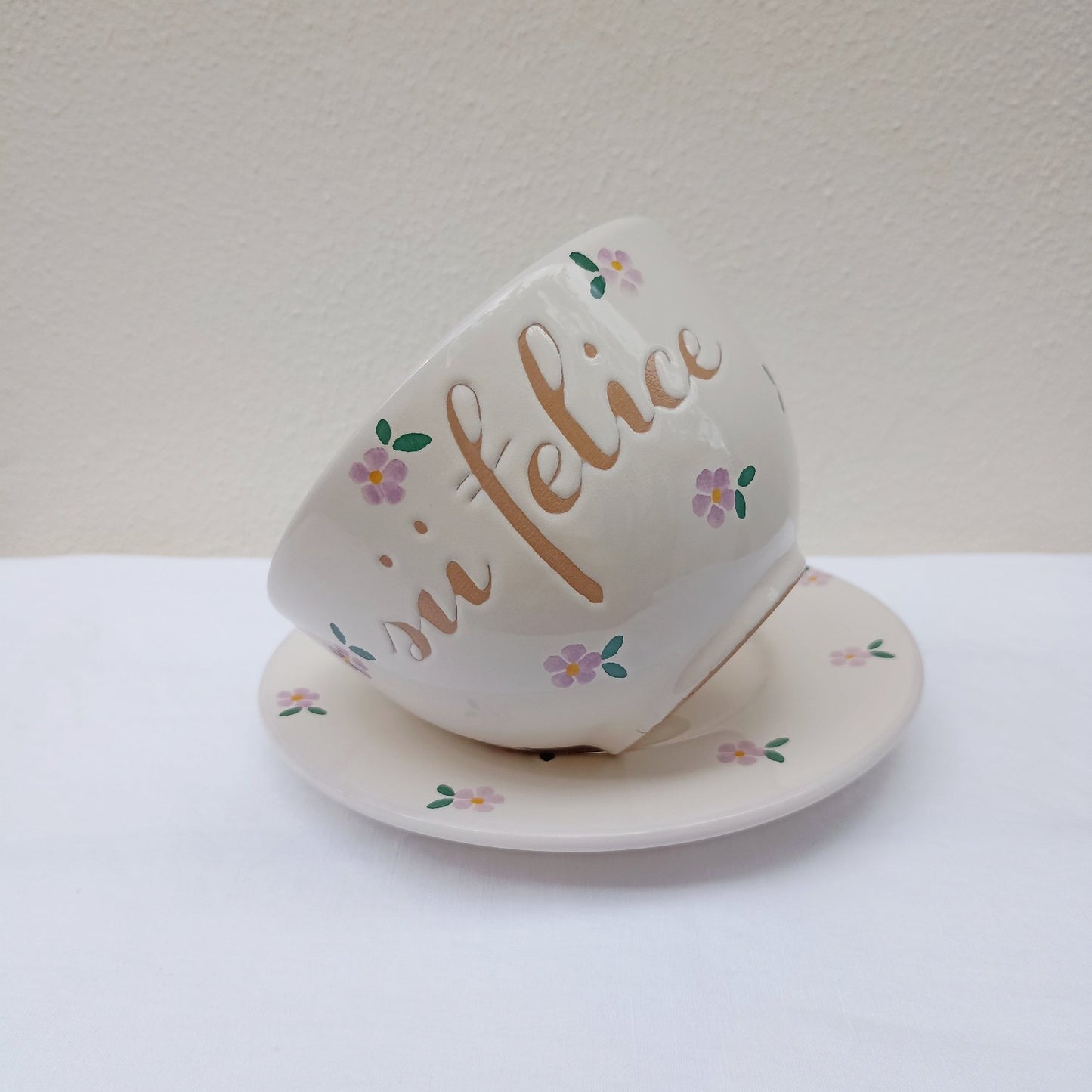 Tazza SII FELICE fiori LILLA