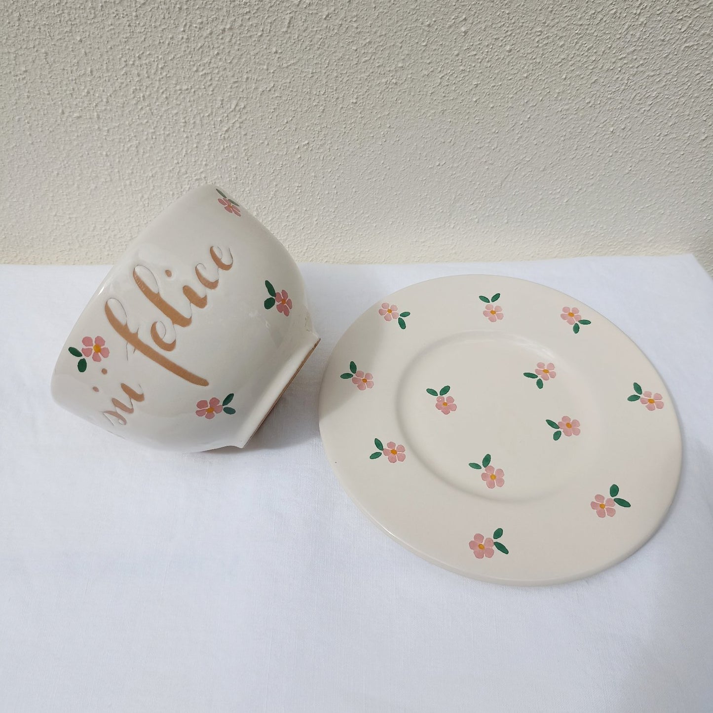 Tazza SII FELICE fiori ROSA