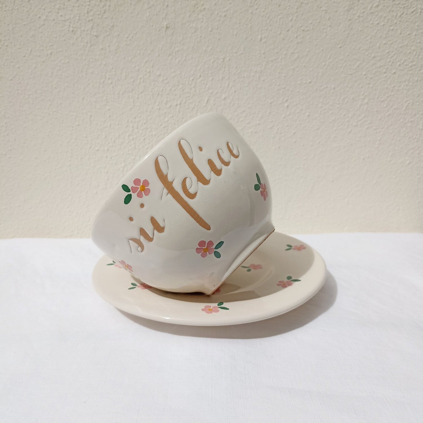 Tazza SII FELICE fiori ROSA