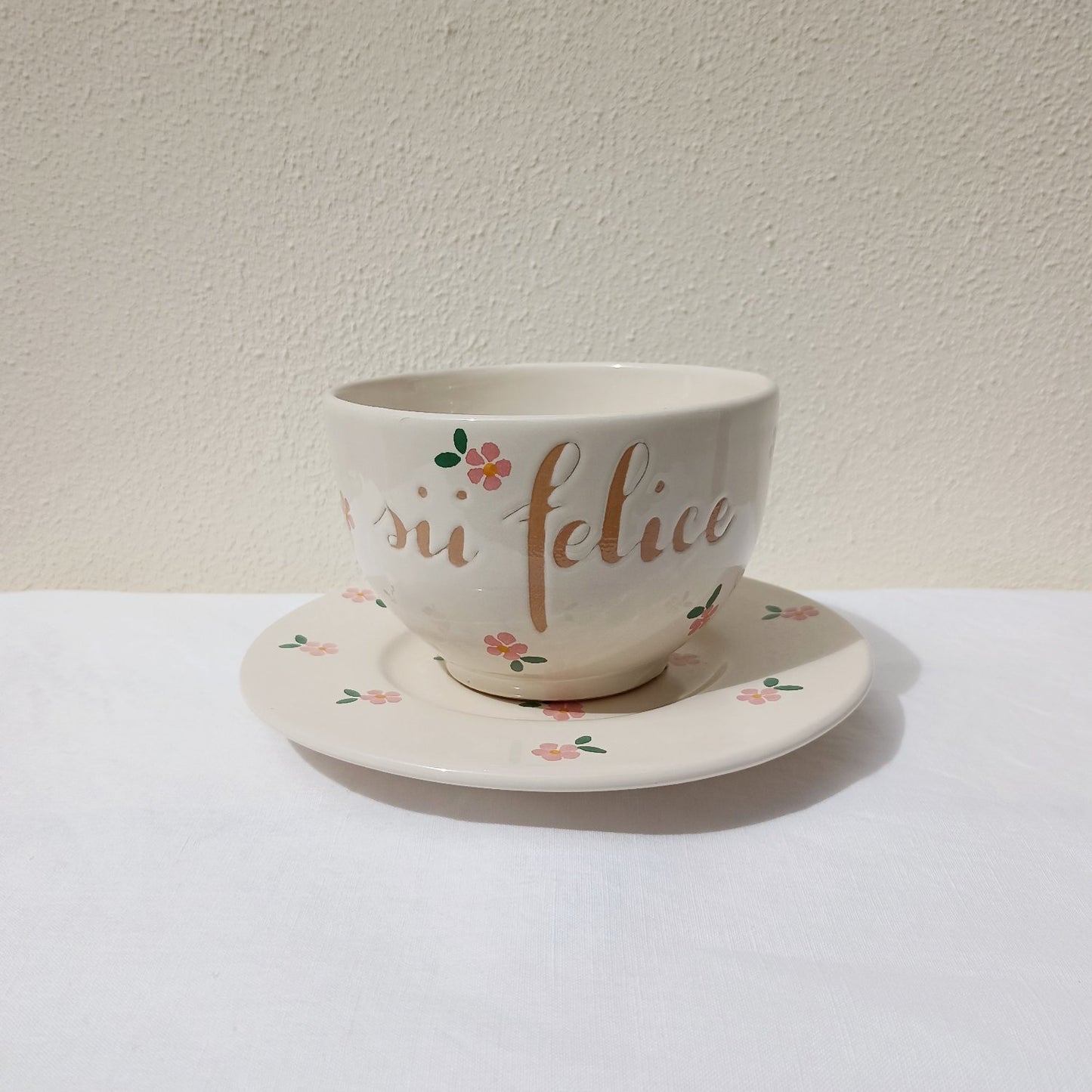 Tazza SII FELICE fiori ROSA