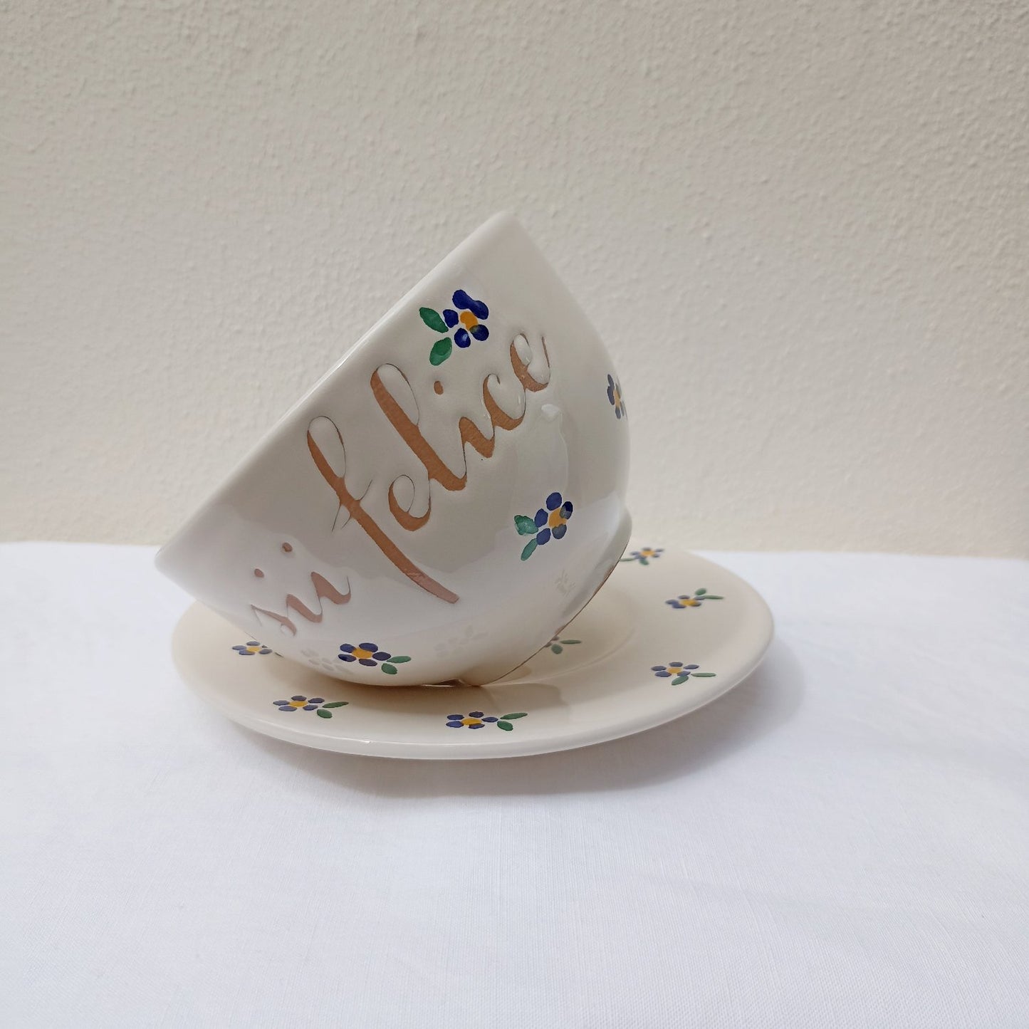 Tazza SII FELICE fiori BLU
