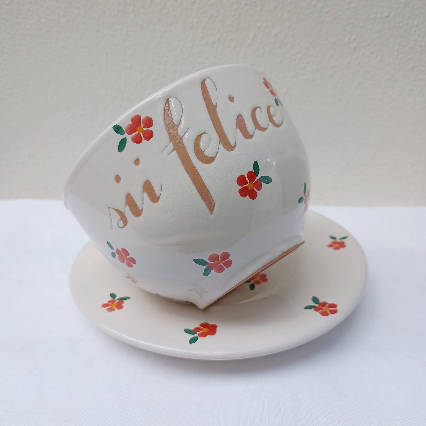 Tazza SII FELICE fiori ROSSI