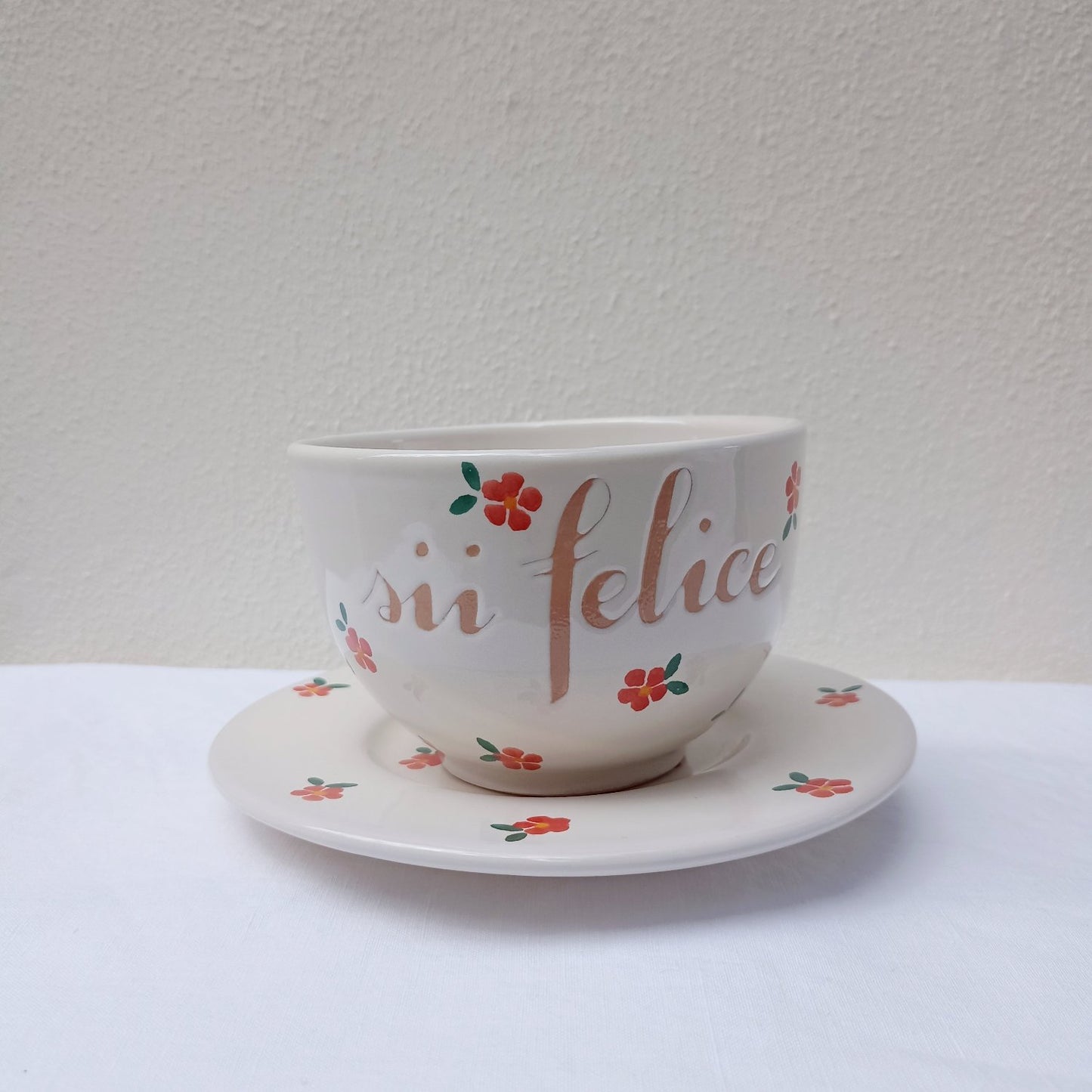 Tazza SII FELICE fiori ROSSI