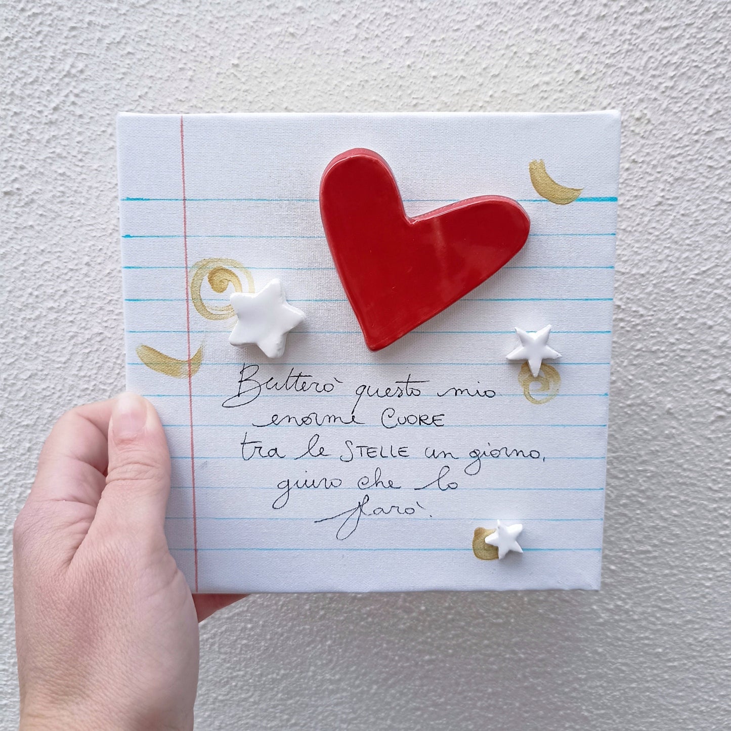 TELA 15x15 Butterò questo mio enorme cuore