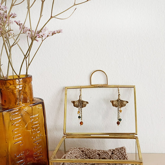 Orecchini GINKGO CON PICCOLE PIETRE