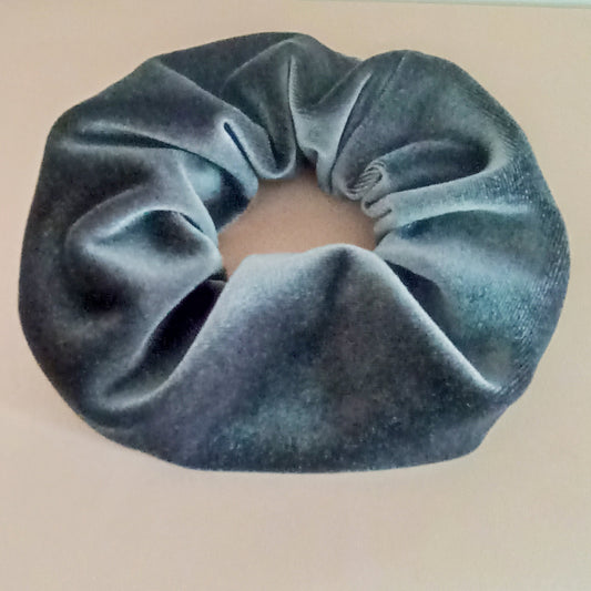Scrunchie Velluto Grigio Perla
