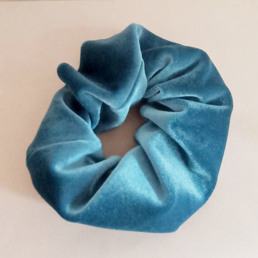 Scrunchie Velluto Celeste Scuro