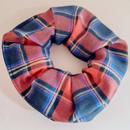Scrunchie Tartan Arancio/Blu