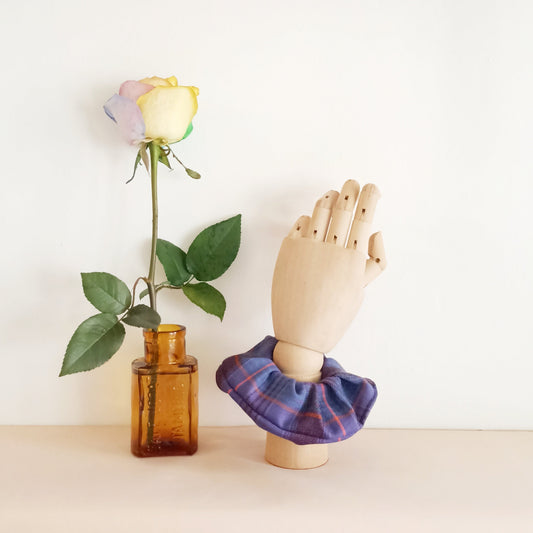 Scrunchie Tartan Viola/Arancio