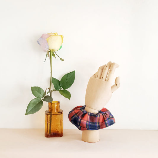 Scrunchie Tartan Arancio/Blu