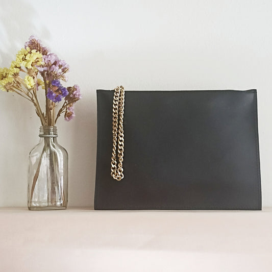 Pochette in pelle Blu Notte